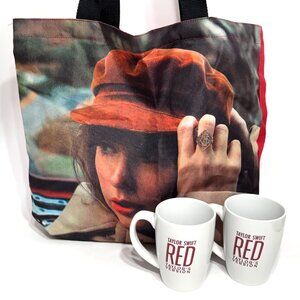 Taylor Swift x Capital One Red TV Taylor's Version Album Cover Tote Bag Mugs NIB